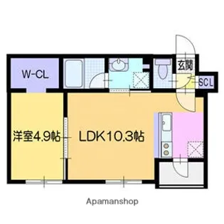 オリオン恵庭A6【1階】の間取り