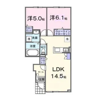 ソレイユ グラス B【1階】の間取り