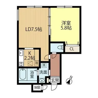 アトランティス朝日【5階】の間取り