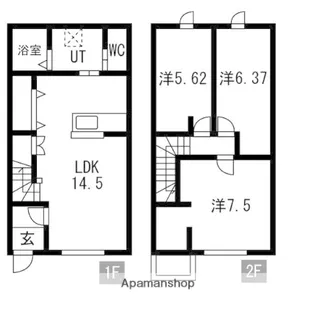リビエ朝日【105号室】の間取り