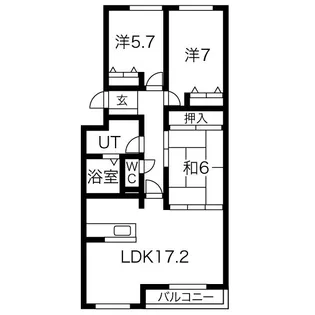 サーム千歳ドミニオWING10【110号室】の間取り