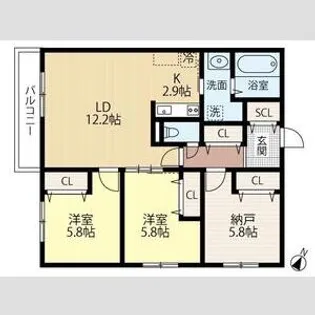 WELL BRIGHT 朝日RESIDENCE【3階】の間取り