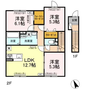 DーROOM平岡【2階】の間取り