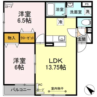 ベルソス苫小牧 D【1階】の間取り