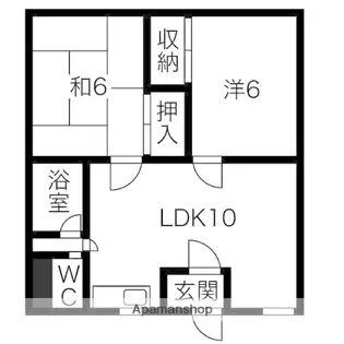 ヒルズ柏木【206号室】の間取り