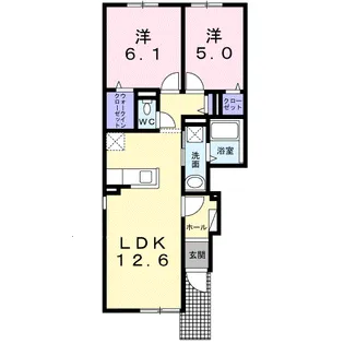 カルム栗山【1階】の間取り