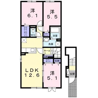 カルム栗山【2階】の間取り