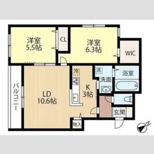 AIDA IZARI【3階】の間取り