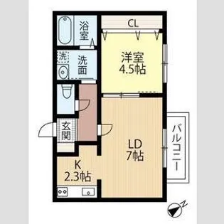 AIDA IZARI【2階】の間取り