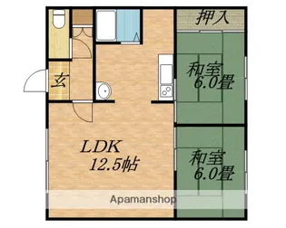 小林ハイツ【202号室】の間取り