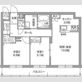 ジュノール千歳真々地【3階】の間取り