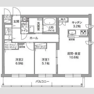 ジュノール千歳真々地【5階】の間取り