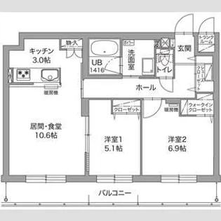 ジュノール千歳真々地【5階】の間取り