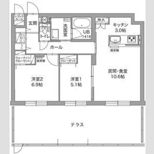 ジュノール千歳真々地【1階】の間取り
