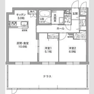 ジュノール千歳真々地【1階】の間取り