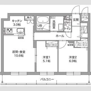 ジュノール千歳真々地【4階】の間取り