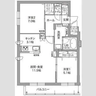ジュノール千歳真々地【4階】の間取り