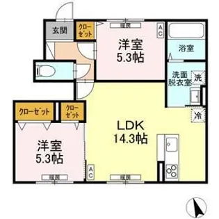 FIRST SKY C C棟【1階】の間取り