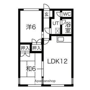若葉ハイムB【102号室】の間取り
