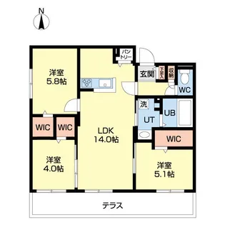 DPレジデンス北広島【103号室】の間取り