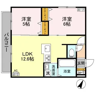 ブリエ・アサヒ【306号室】の間取り
