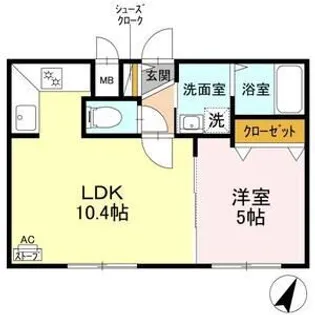 ブリエ・アサヒ【1階】の間取り