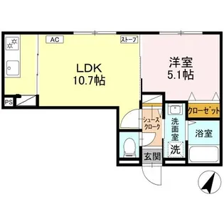 ブリエ・アサヒ【205号室】の間取り