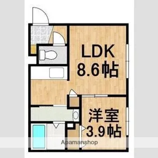 マリオット共栄町【4階】の間取り