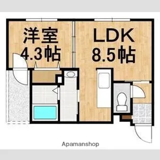 マリオット共栄町【105号室】の間取り
