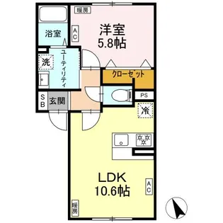 FIRST SKY G【1階】の間取り