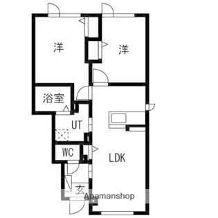 ひばりヶ丘レジデンスA棟【1階右号室】の間取り