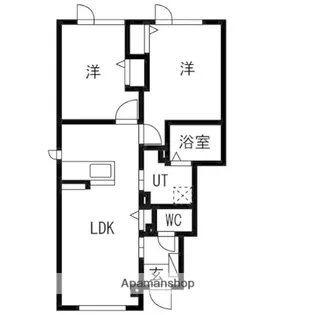 ひばりヶ丘レジデンスA棟【1階左号室】の間取り