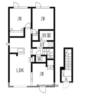 ひばりヶ丘レジデンスA棟【2階左号室】の間取り