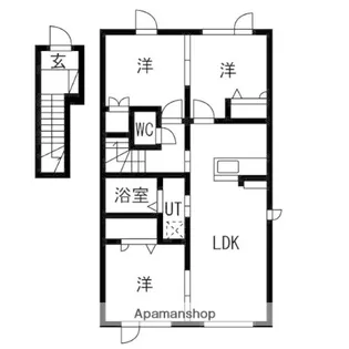 ひばりヶ丘レジデンスB棟【2階右号室】の間取り