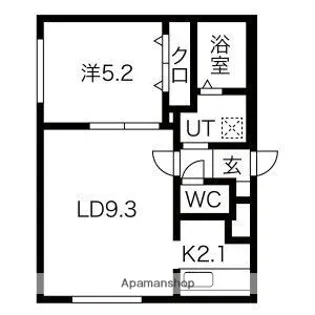 LA FRAISE Ⅱ(ラ・フレーズ2)【301号室】の間取り