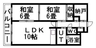 琴似コーポ山竹【303号室】の間取り