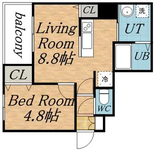 プライマル札幌琴似【401号室】の間取り