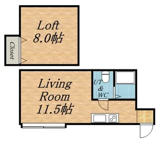 メゾンコクリコ【202号室】の間取り