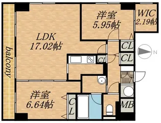 レジディア大通西【1306号室】の間取り