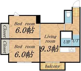 フェリーチェ1(プリモ)【402号室】の間取り
