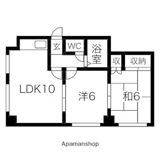 コーポ晶子館【4階】の間取り