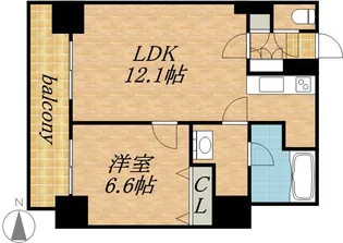 グランドタワー札幌【6階】の間取り