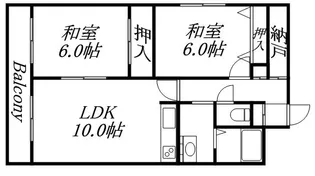 琴似コーポ山竹【603号室】の間取り