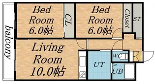 琴似コーポ山竹【702号室】の間取り