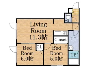 プレゼンス発寒南Ⅰ【304号室】の間取り