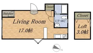 メゾネ山の手【2階】の間取り