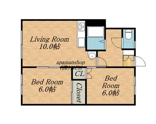 コーポ水口【203号室】の間取り
