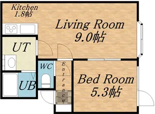 楽俊【101号室】の間取り