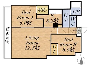 サムティタワーN26・エルム北26条【15階】の間取り