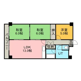 高伸ハイツ【407号室】の間取り
